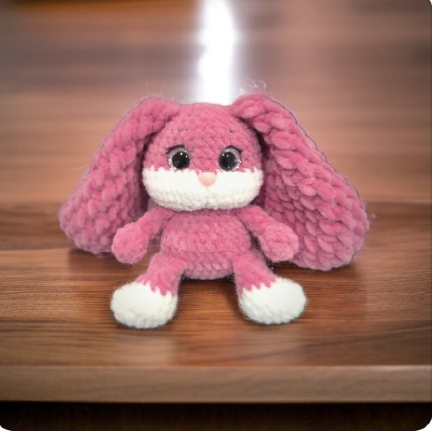 Nertas dviejų spalvų zuikutis  (15cm)