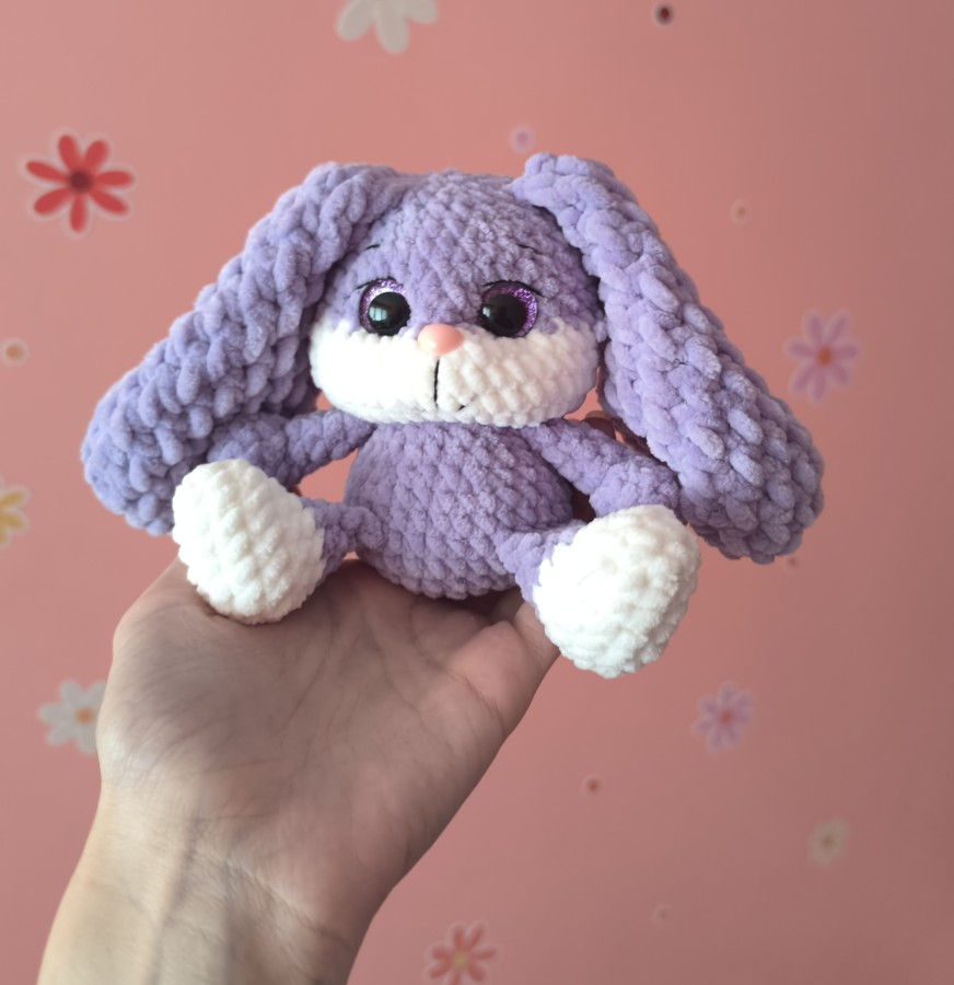Nertas dviejų spalvų zuikutis  (15cm)