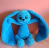 Rankų darbo vienspalvis ilgaausis zuikis (30 cm)